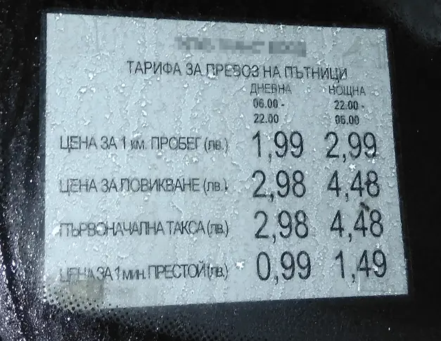 Варненско такси вози на скандално високи тарифи (СНИМКИ)