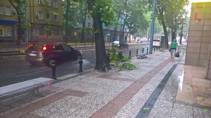 Продължава разчистването след снощната буря и порой