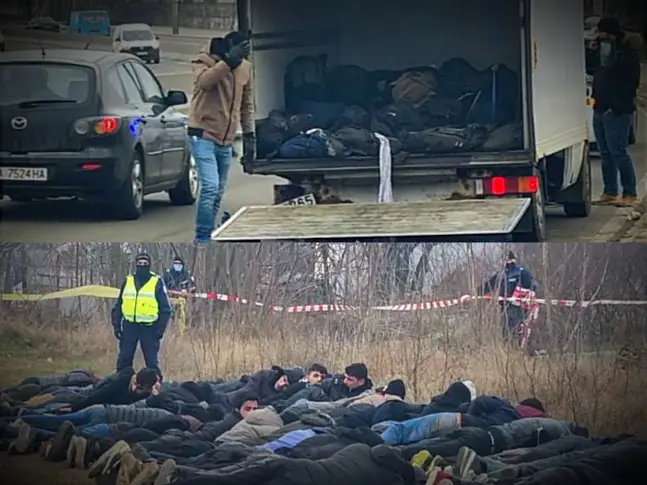Откриха голяма група мигранти в аварирал камион в Бургас