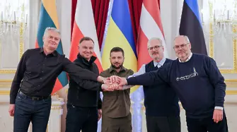 Президентите на Естония, Латвия, Литва и Полша с общо посещение в Украйна