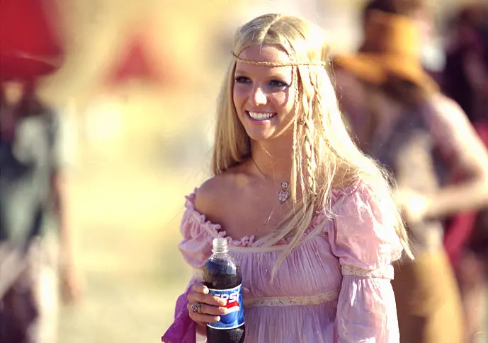 Бритни Спиърс по време на реклама на Pepsi