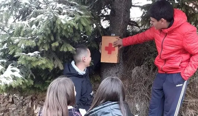 Ученици от Чепеларе поставиха горски аптечки за туристи в гората 
