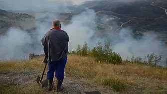 Голям пожар бушува край Изворище, изгорели са къщи 