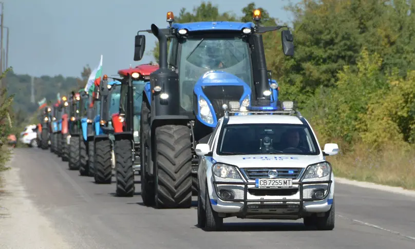 Протестно шествие на зърнопроизводителите в Хасковско 