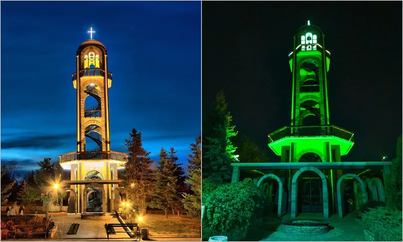Камбанарията на Ямача светва в зелено 