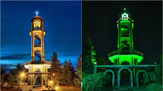 Камбанарията на Ямача светва в зелено 
