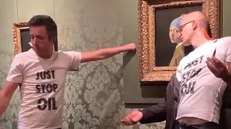 Активист си залепи главата за картина на Вермеер (видео)