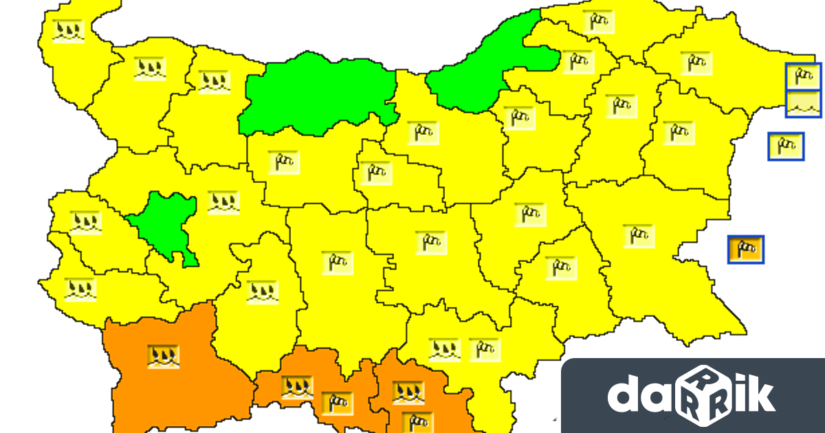 Оранжев или жълт код за опасно време е обявен в