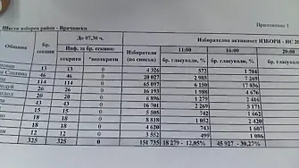 30,27% избирателна активност в обл. Враца към 17 ч.