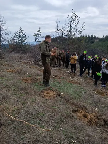 Ученици и експерти от Регионална дирекция по горите-Кюстендил залесяваха и играха сред природата