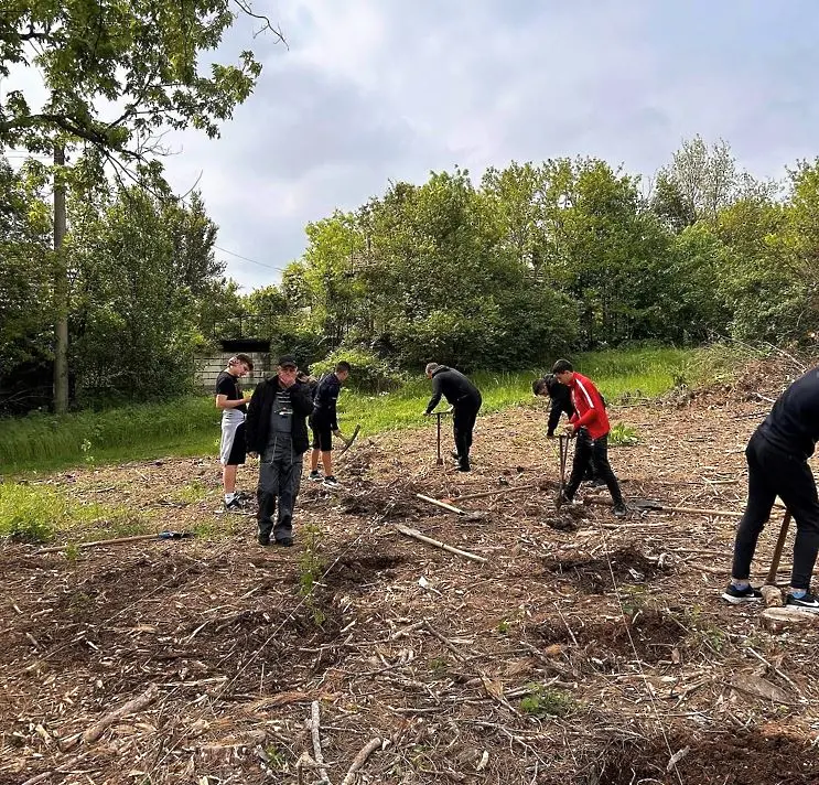 Ученици от ПГ „Васил Левски“ - Мездра засадиха 100 дръвчета в землището на Долна Кремена