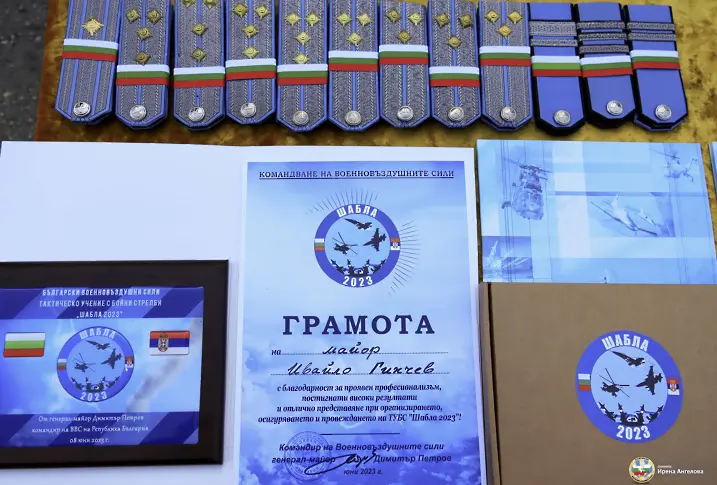 Церемония по повишаване във военно звание и назначаване на военнослужещи в 12-та Авиационна база