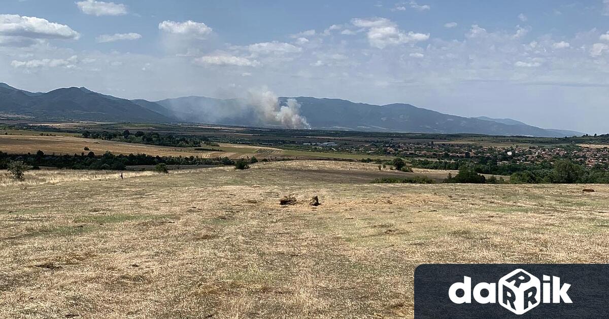Горящи сухи треви между селата Новаково, Леново и Тополово вдигнаха