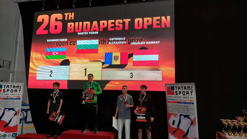 Тодор Настев шампион при мъжете до 21г.на силния международен турнир "Будапеща open"
