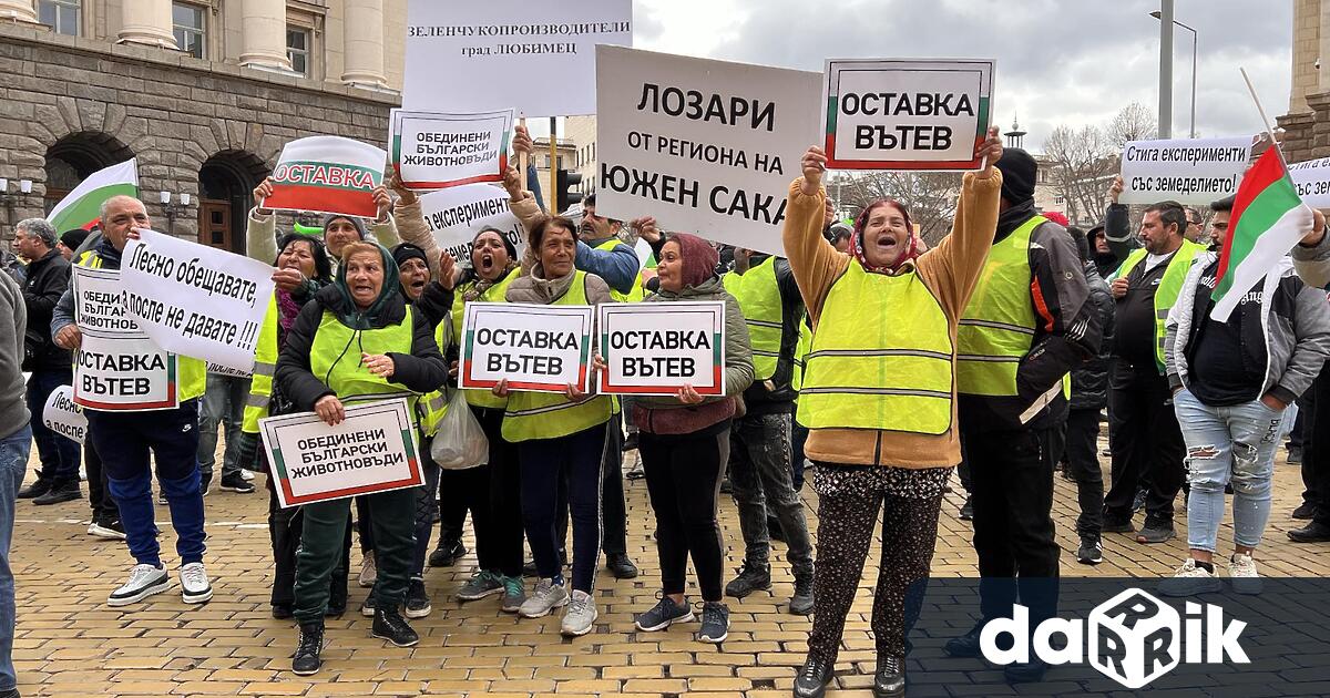 Протест с искане за оставката на министъра на земеделието Кирил