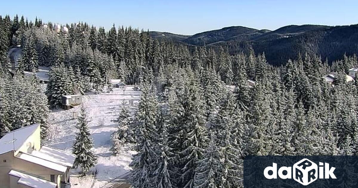 С типична зимна обстановка осъмнаха високите части на Родопа планина