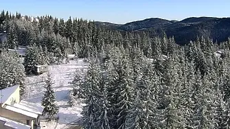 Зимна обстановка във високите части на Родопите 