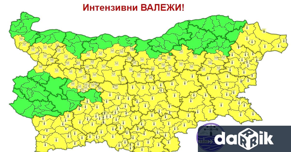 За трети пореден ден за Варненска област е обявен жълт
