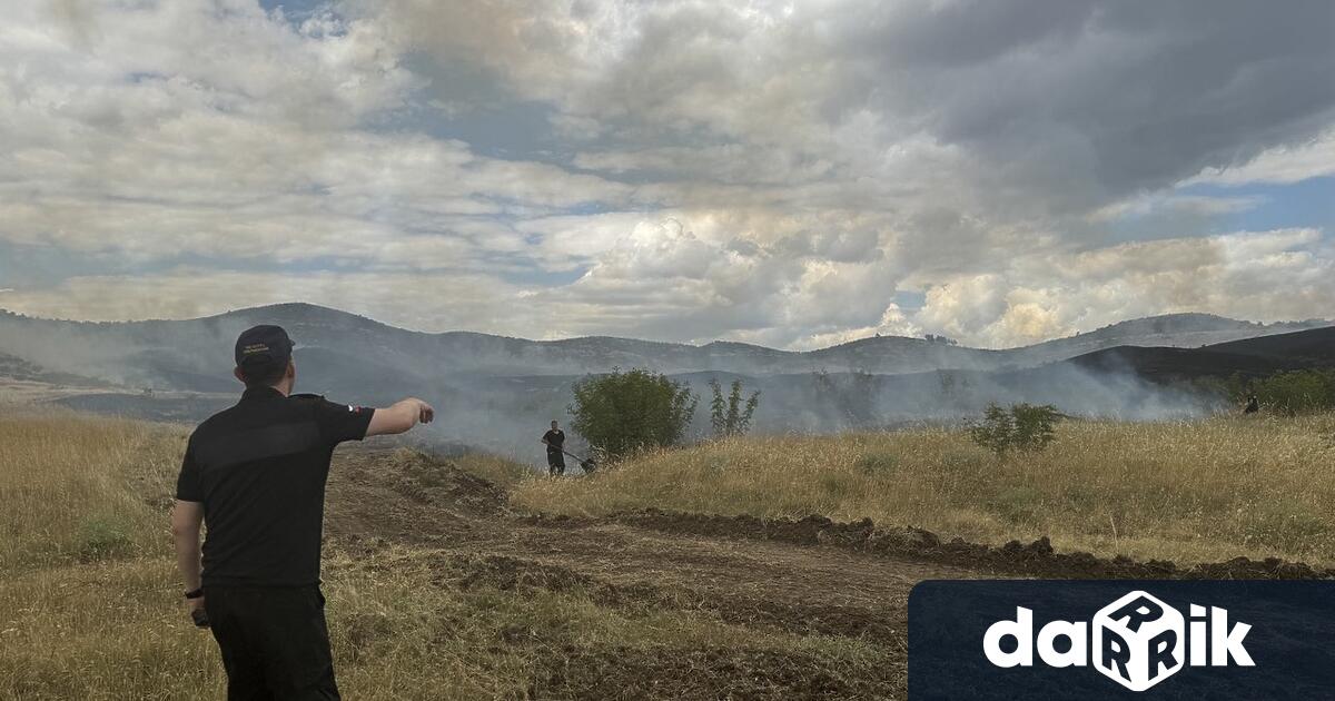 Огромен пожар бушува край бургаския квартал Банево На място за