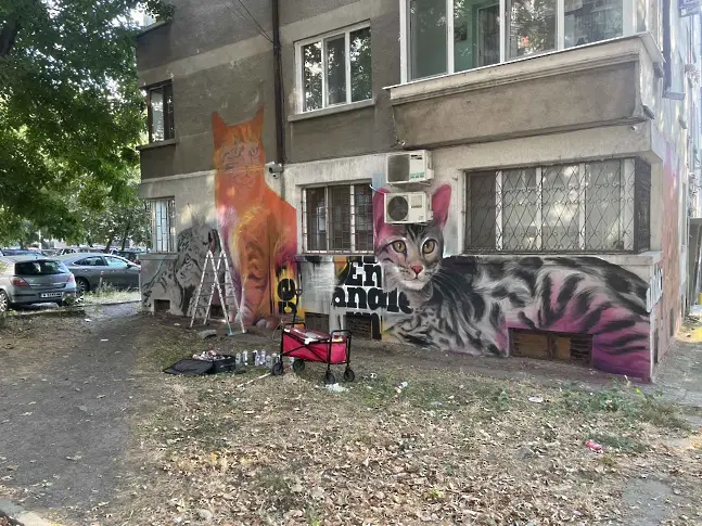 "Посока Бургас" и артистът Иван Янков продължават: Поредна сграда е преобразена с графити фасада