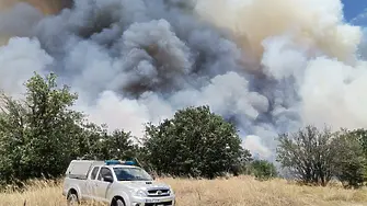 Пожарът край Стрелча не е локализиран, остава рискът да се разрасне