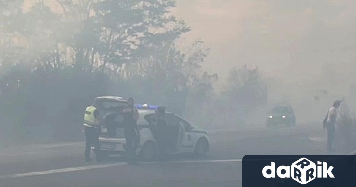 Огромен пожар се разрази в района на къмпинг Каваци край