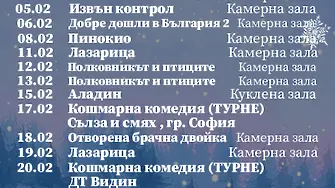 „Лазарица“ и още любими заглавия във февруарската програма на Врачанския театър