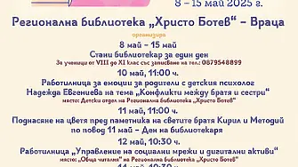 „Библиотеката – мисия възможна“ от 8 - 15 май в Регионална библиотека Враца
