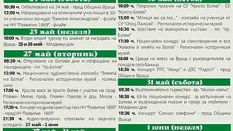 Повече от  60 събития  в  Ботеви дни тази година във Враца