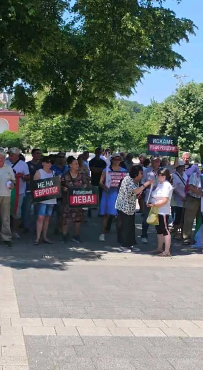 Протест срещу приемането на еврото  се проведе и в Плевен/СНИМКИ/