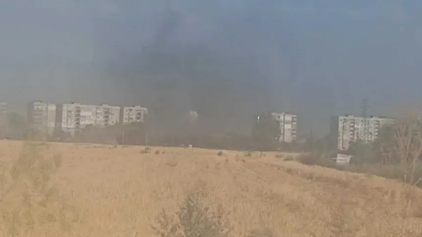 Голям пожар се разрази край Пазарджик