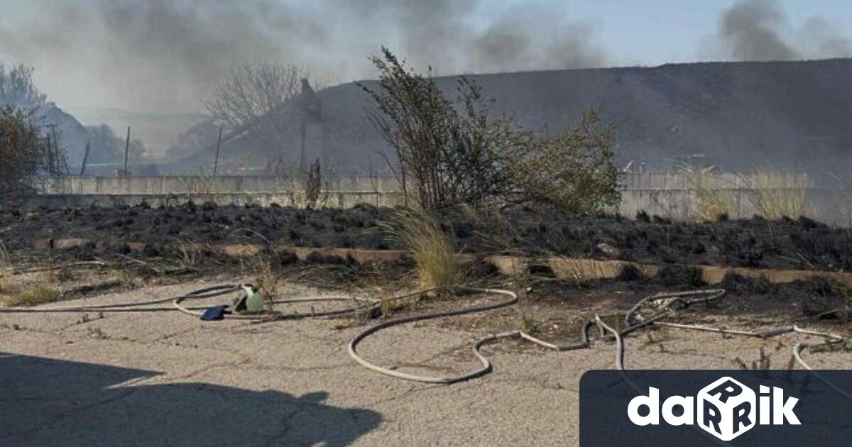 Пожар в 5 километровата зона на летището по пътя Бургас Каблешково Сигналът е