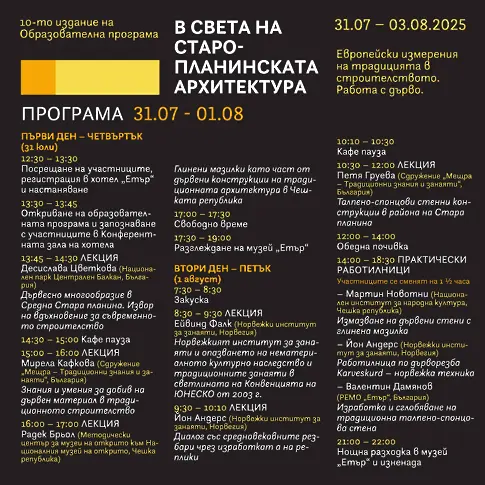 Норвежки дърворезбар обучава на древна техника участниците в Образователната програма „В света на старопланинската архитектура“