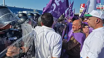 Ескалация на напрежението на АМ „Тракия“ на протест на КНСБ (СНИМКИ И ВИДЕО)