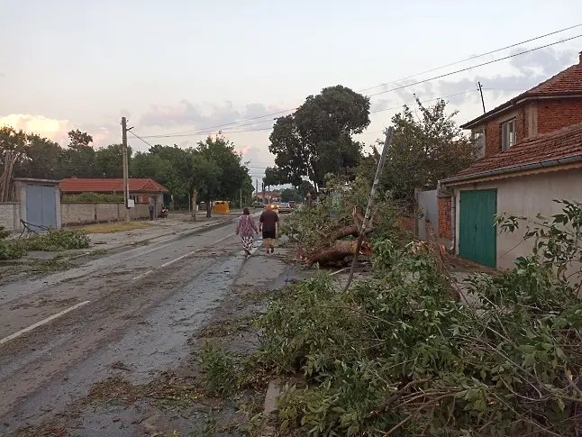 Раковски и 17 села все още без ток след ураганната буря, електрозахранването се връща поетапно (снимки)