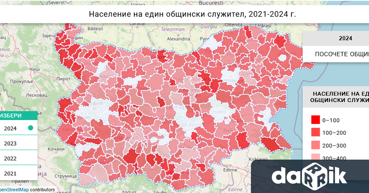 В България има общини където на 18 души се пада
