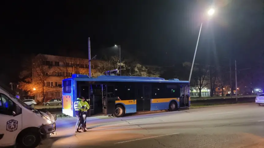 Автобус катастрофира в електрически стълб на столичен булевард