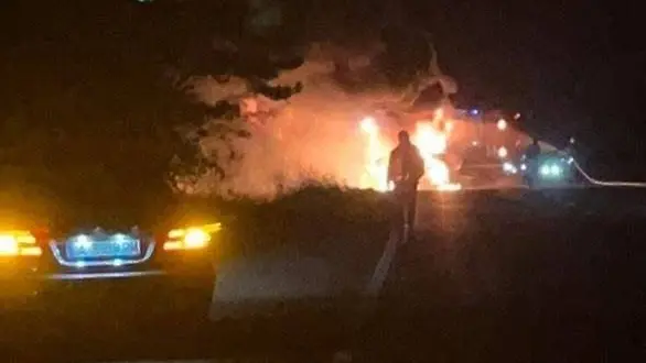 Автобус се запали на пътя Айтос – Бургас