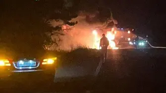 Автобус се запали на пътя Айтос – Бургас