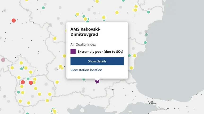  Екстремно замърсяване със серен диоксид в Димитровград