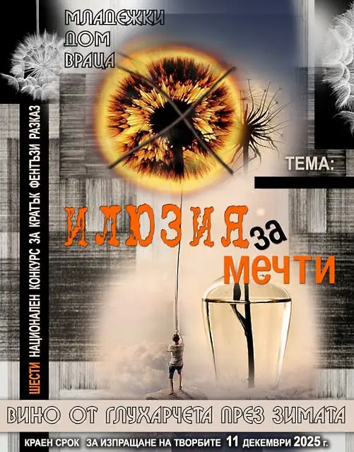Младежки дом Враца обяви поредния конкурс  "Вино от глухарчета през зимата" на тема: Илюзия за мечти