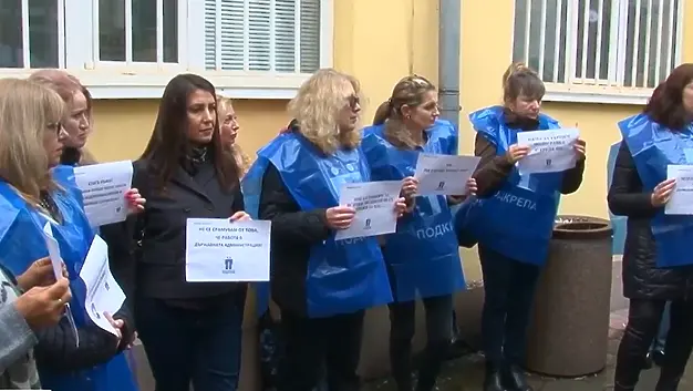 Протест на социалните работници в Бургас