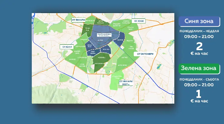 Как ще се променят синята и зелената зони в столицата
