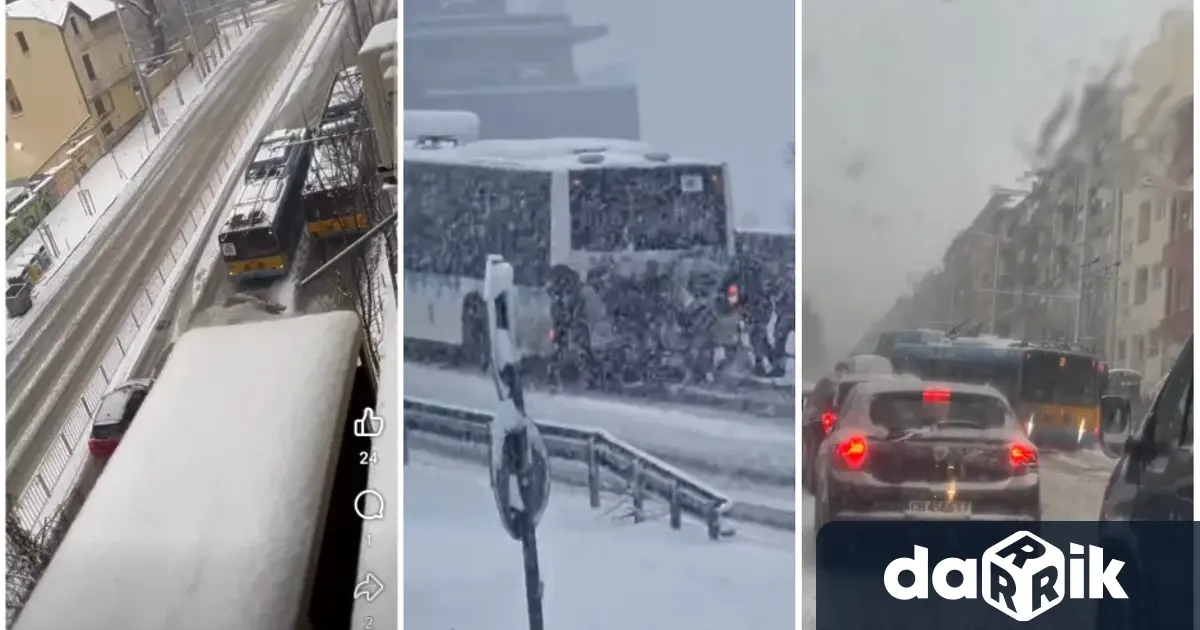 Придвижването в снежна София се превърна в предизвикателство за хората