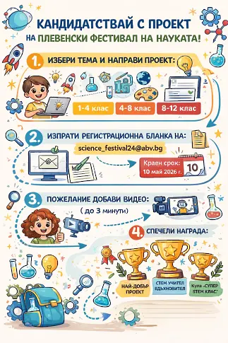 Предстои провеждането на „Плевенски фестивал на науката 2026“