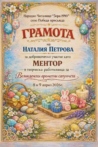 Творчески дух и празнично настроение  в Народно читалище „Зора-1990“ село Победа