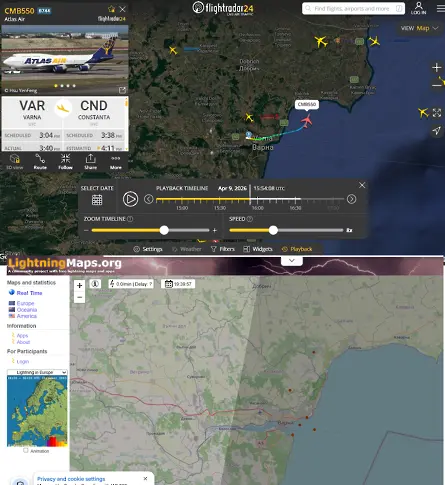 Светкавица удари самолет над Варна малко след излитането му