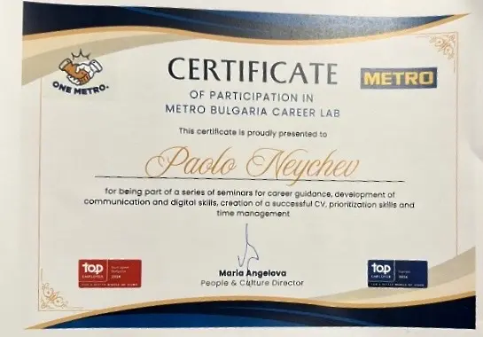 Ученици от ДФСГ „Интелект“ са отличени за участие по програма „Кариерна лаборатория“