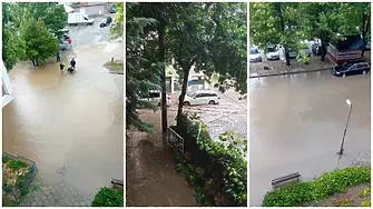 Порой превърна улиците на Благоевград в реки, мазета и домове са под вода
