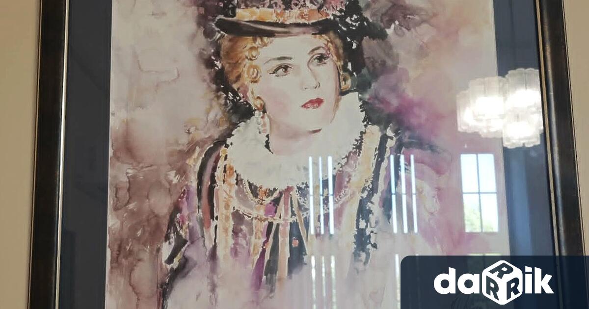 Акварелен портрет на оперната прима Гена Димитрова дарен на Община